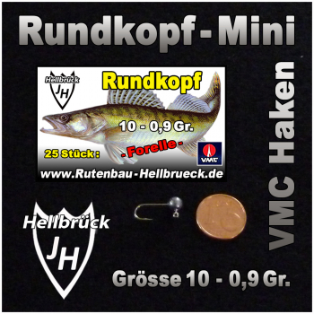 VMC Aberdeen - Rundkopf - Mini - Jighaken  "Forelle" Gr. 10 - 0,9 Gr.
